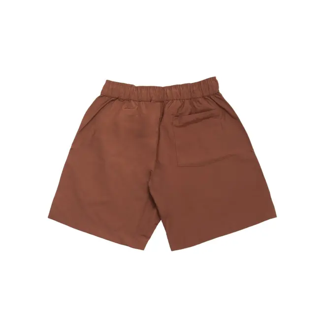 SHORTS HIGH LOGO LINE BROWN