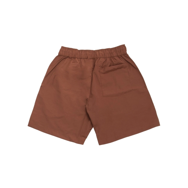 SHORTS HIGH LOGO LINE BROWN
