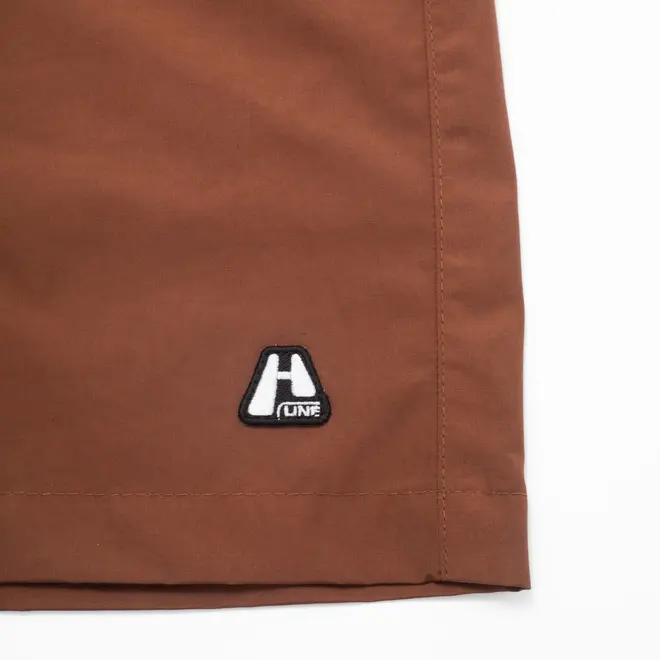 SHORTS HIGH LOGO LINE BROWN