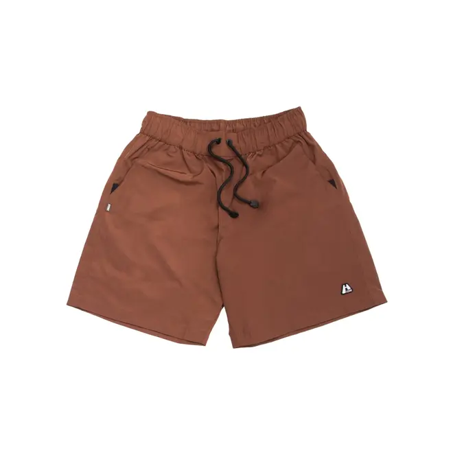 SHORTS HIGH LOGO LINE BROWN