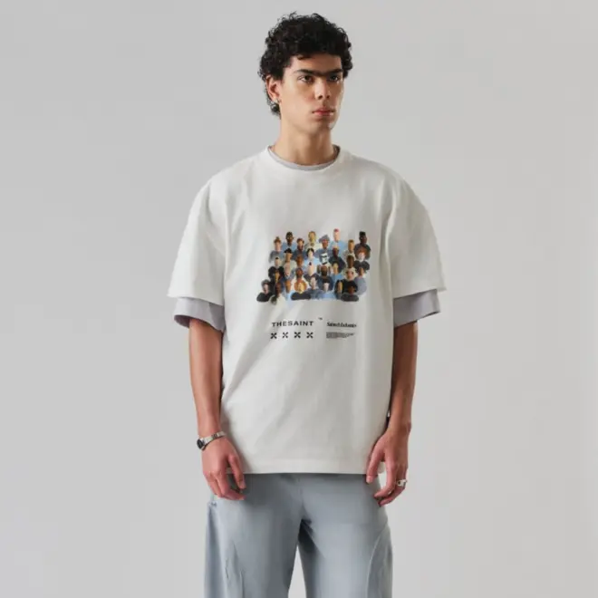 T-SHIRT OVERSIZED HUMAN x ROBOT  OFF WHITE GG