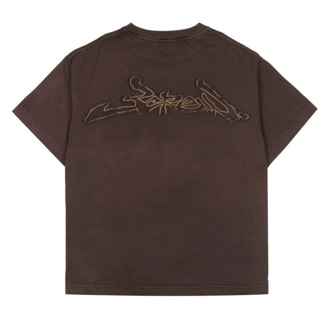 CAMISETA BARRA ASSINATURA ESTONADA MARROM