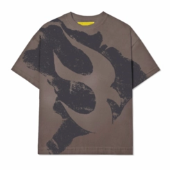 CAMISETA BARRA BRASIL ESTENCIL ESTONADA MARROM