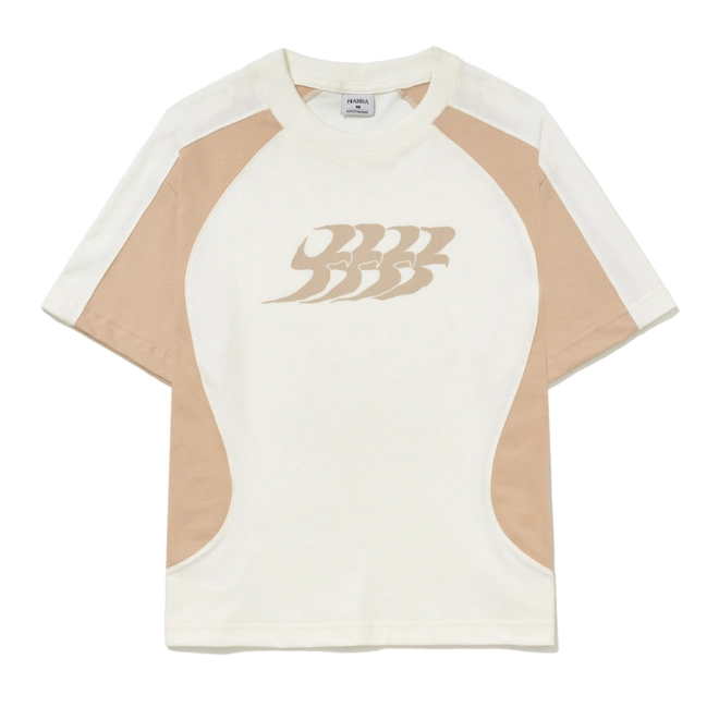 CAMISETA BARRA B GARCA RECORTADA OFF WHITE