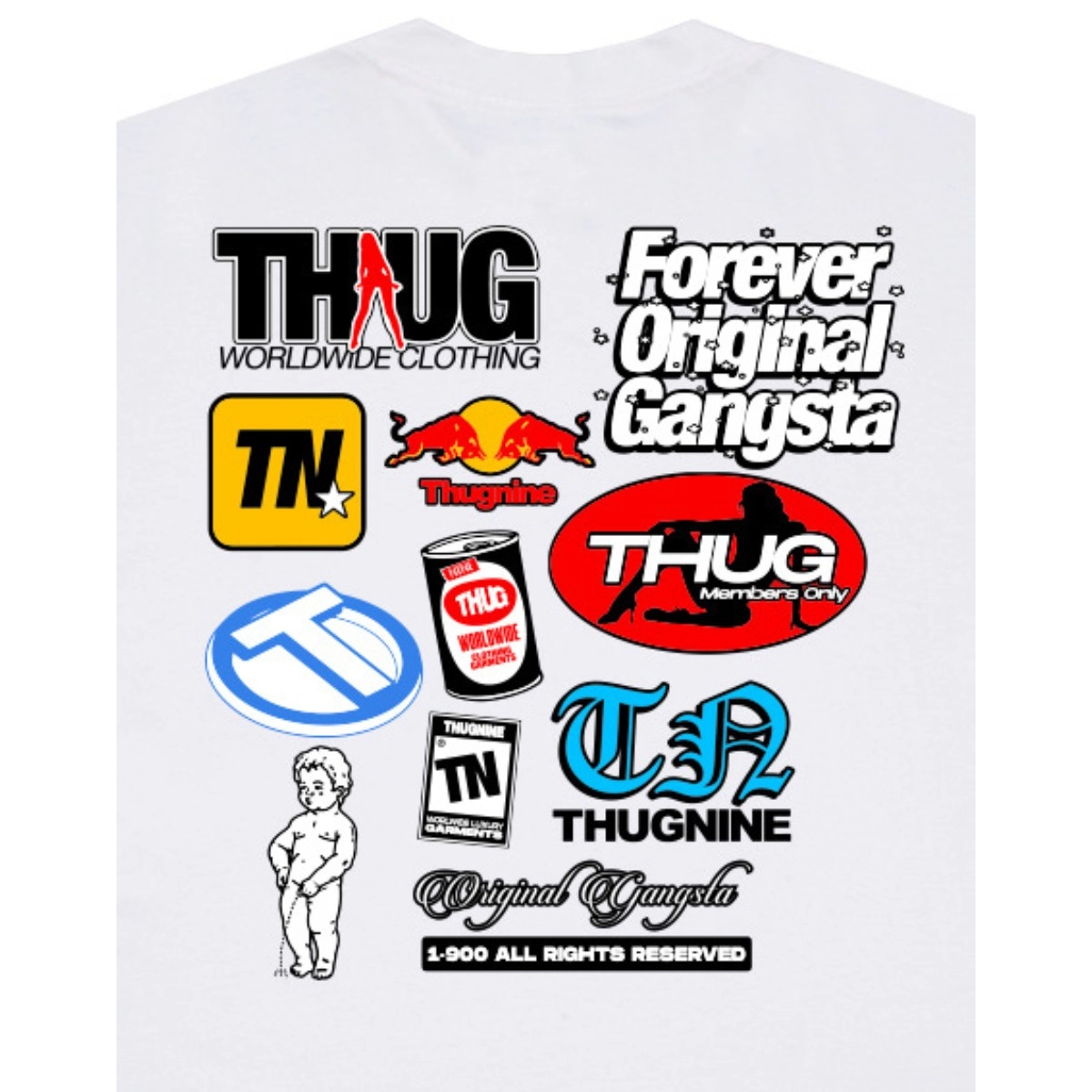 CAMISETA THUG NINE STICKER