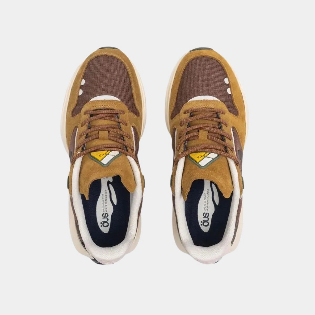TENIS HEVEA DÖTS MOSTARDA MARROM CORDURA OE