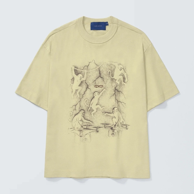 CAMISETA QC MONKEYS BOXY LIGHT GREEN
