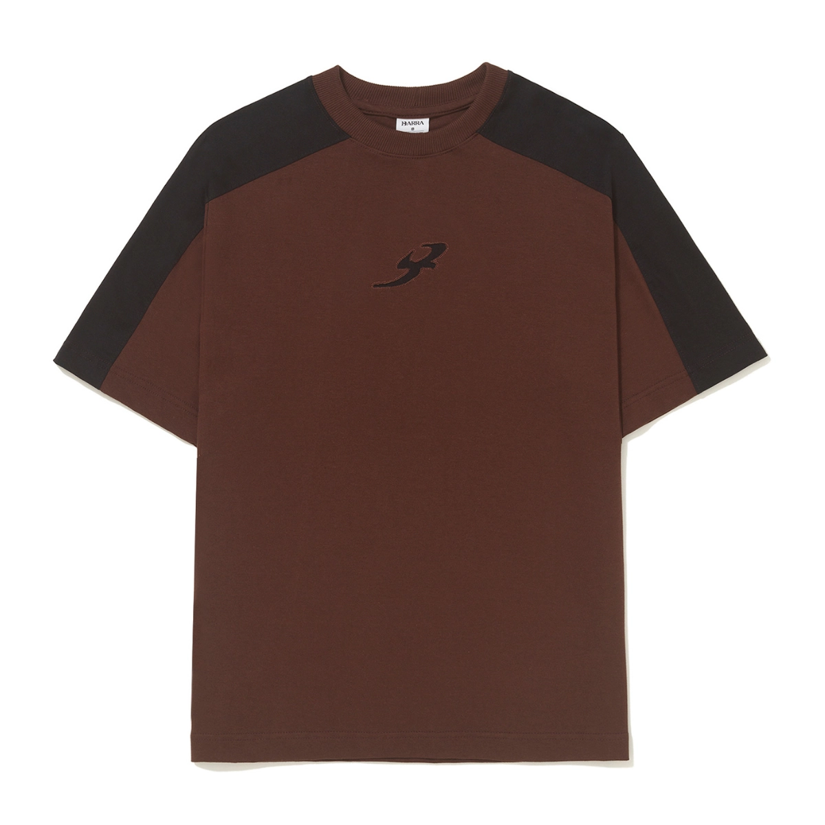 CAMISETA BARRA RECORTADA B GARÇA MARROM