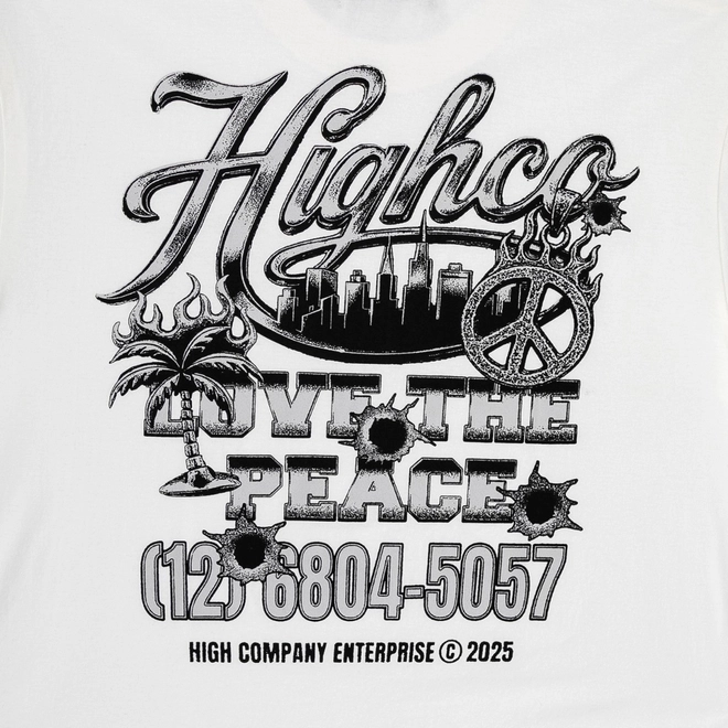 CAMISETA HIGH LOVE THE PEACE WHITE