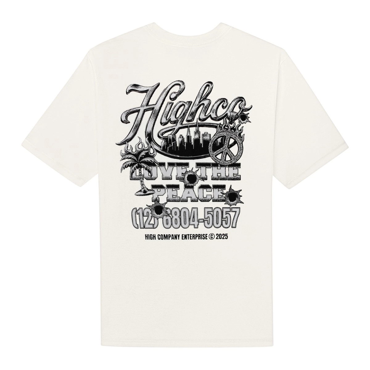CAMISETA HIGH LOVE THE PEACE WHITE
