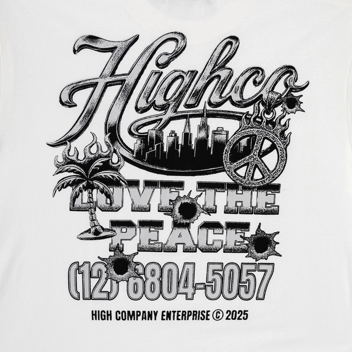 CAMISETA HIGH LOVE THE PEACE WHITE