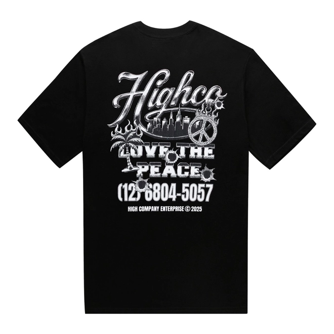 CAMISETA HIGH LOVE THE PEACE BLACK