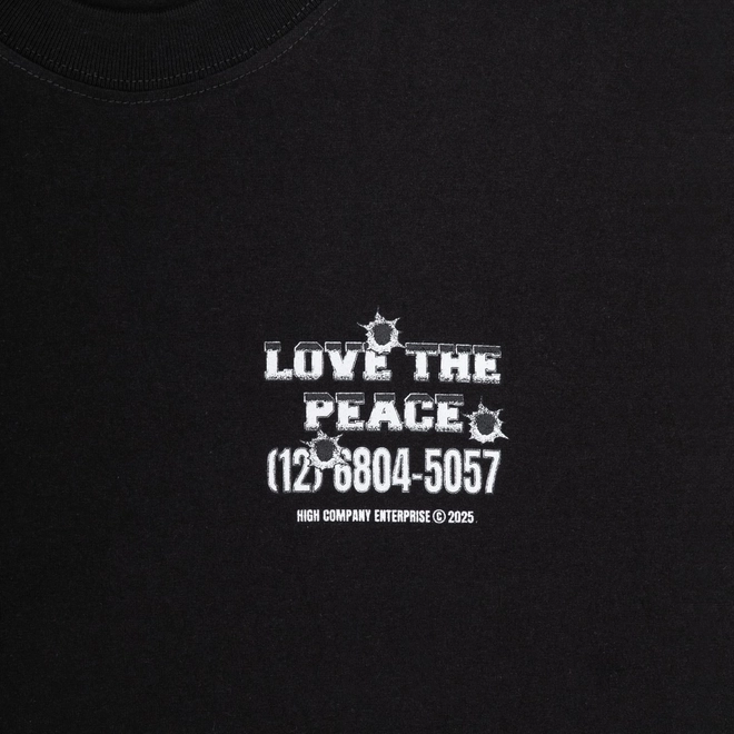CAMISETA HIGH LOVE THE PEACE BLACK