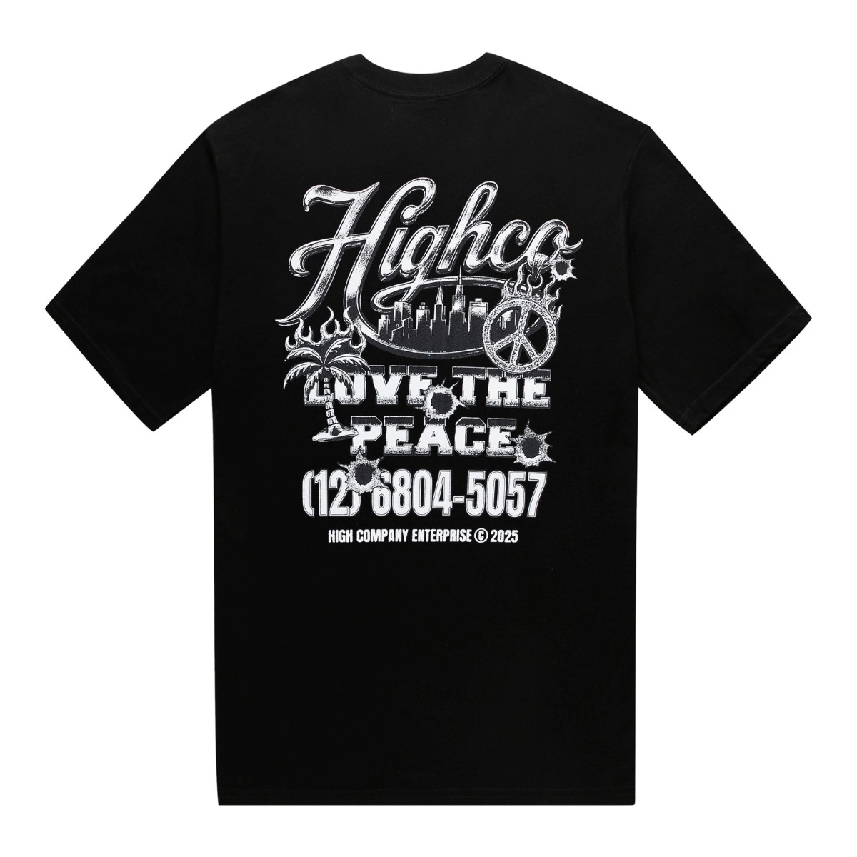 CAMISETA HIGH LOVE THE PEACE BLACK