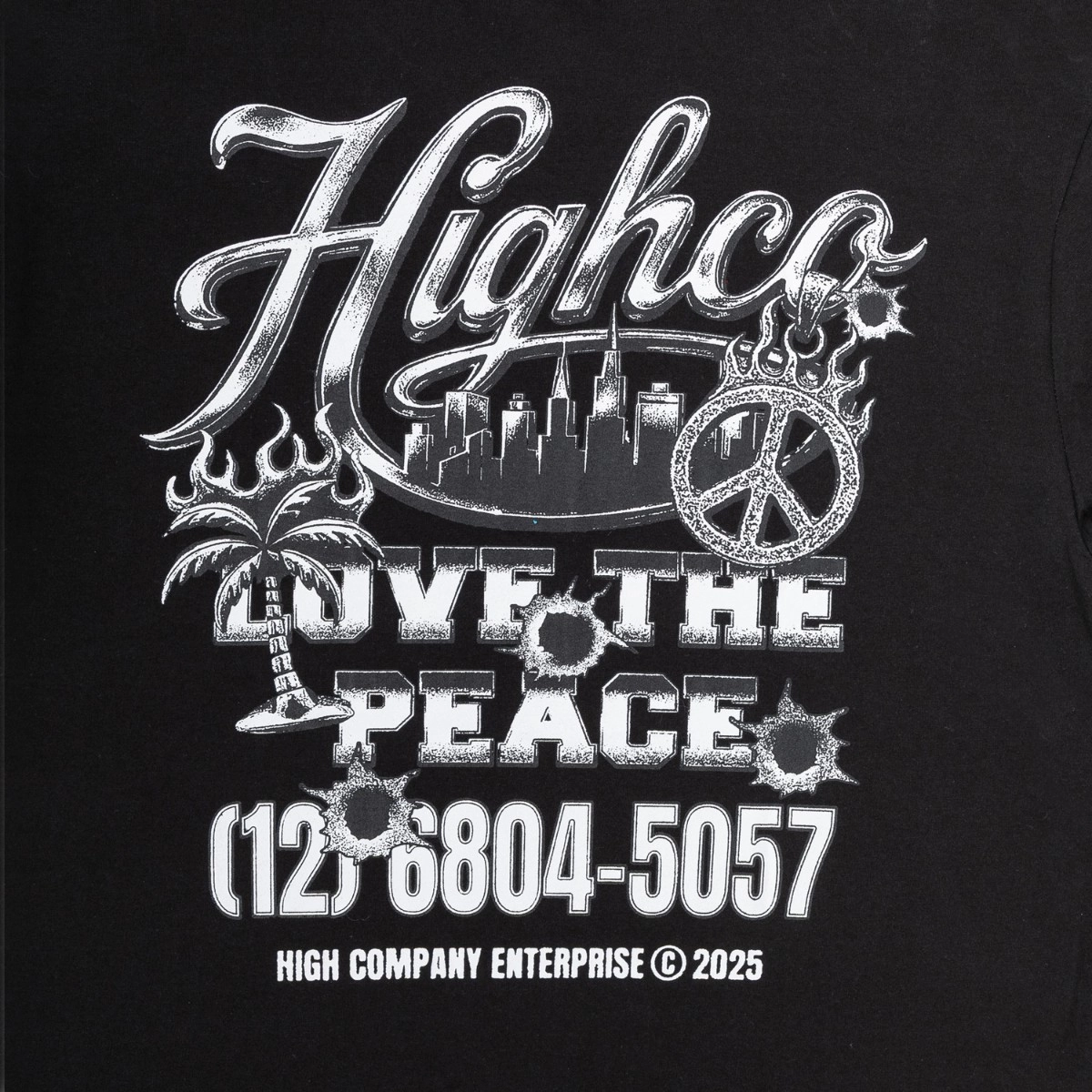 CAMISETA HIGH LOVE THE PEACE BLACK