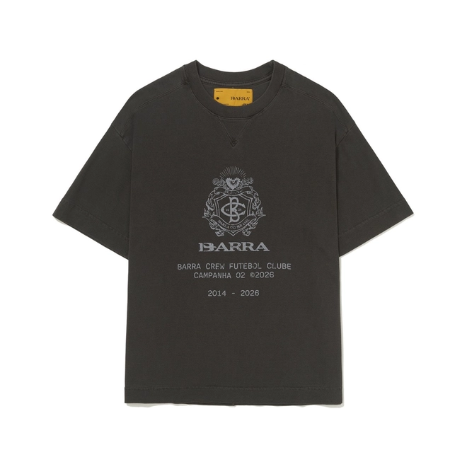 CAMISETA BARRA BRASÃO ESTONADA PRETA