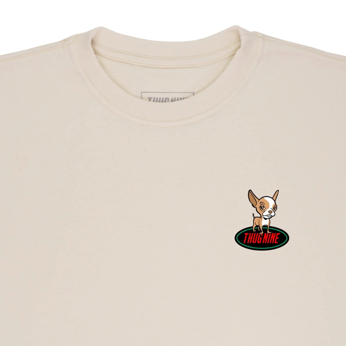 CAMISETA THUG NINE CHARRA BEGE