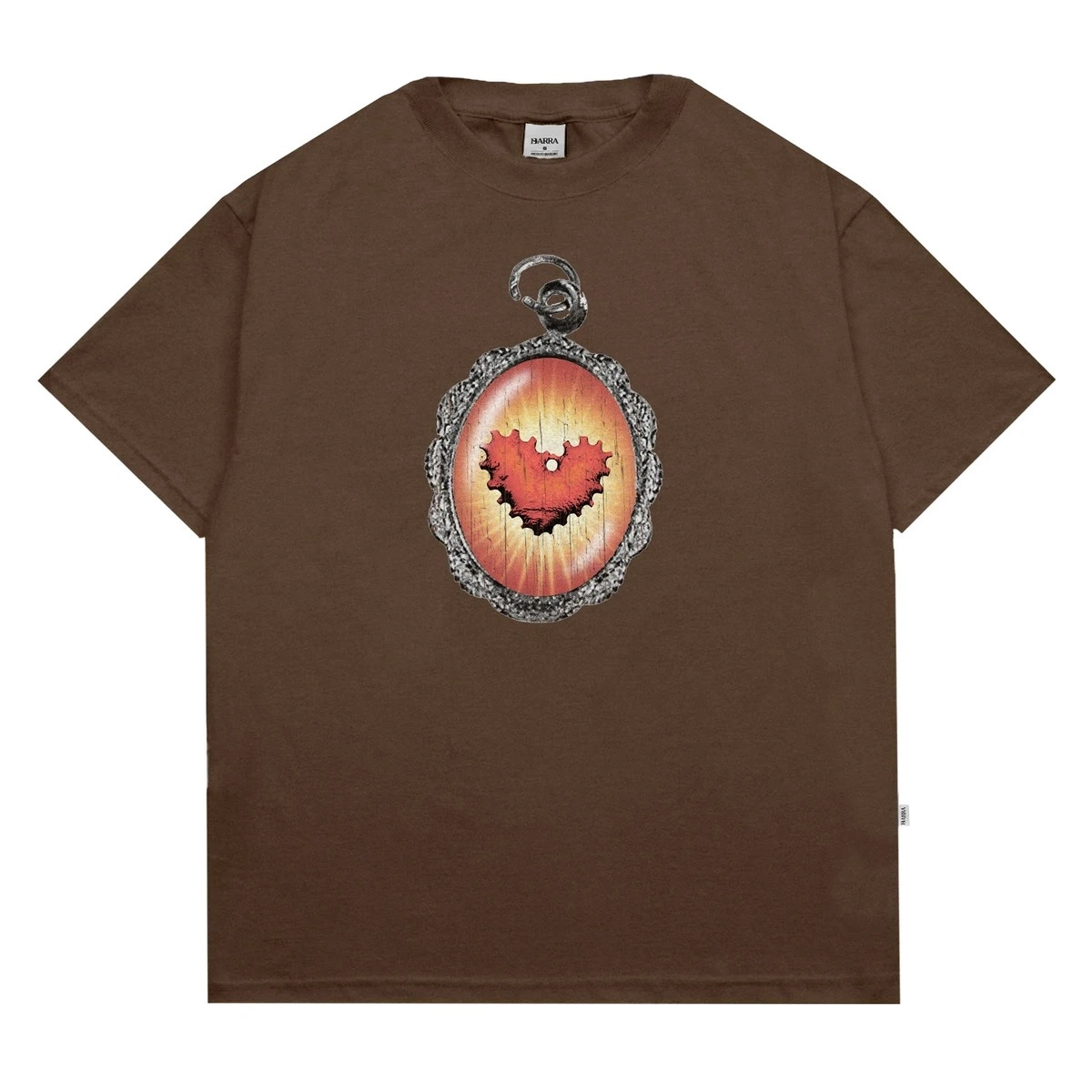 CAMISETA BARRA CREW MEDALHAS MARROM