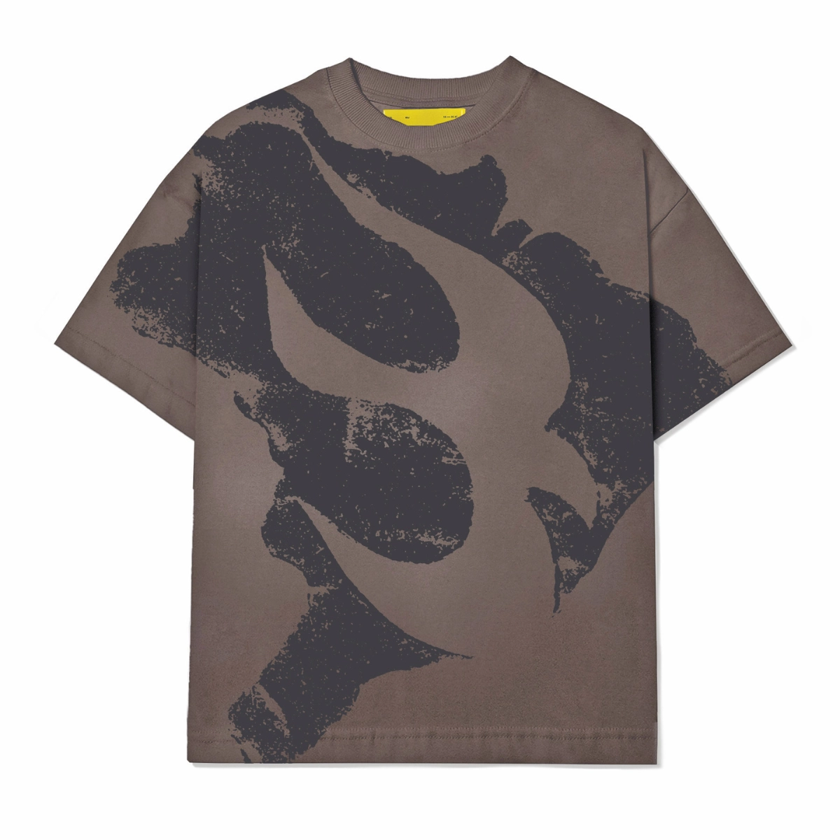 CAMISETA BARRA BRASIL ESTENCIL ESTONADA MARROM