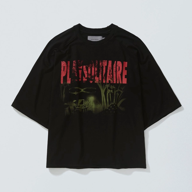 CAMISETA QC PIQUET PLAYSOLITAIRE OVERSIZED RAGLAN BLACK