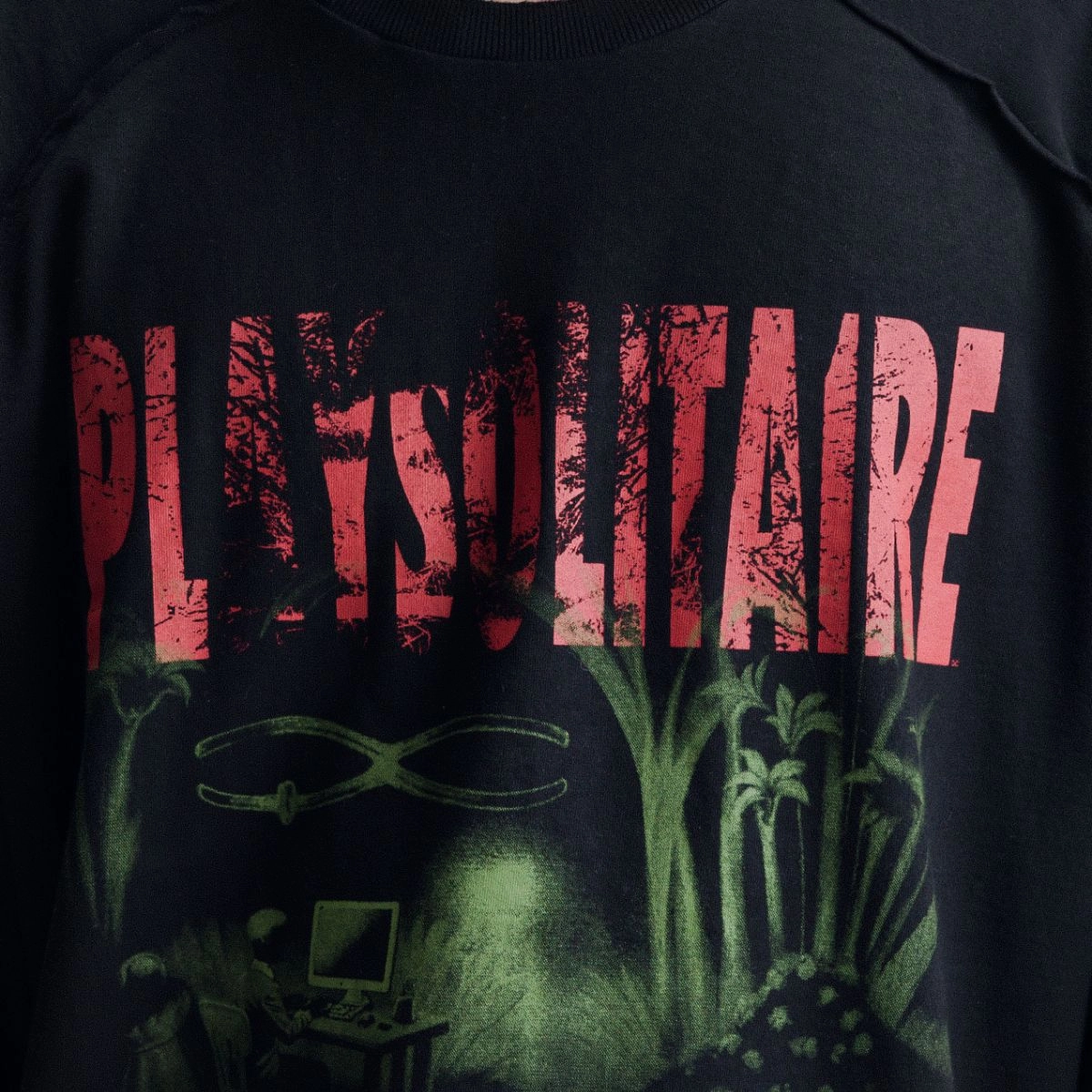 CAMISETA QC PIQUET PLAYSOLITAIRE OVERSIZED RAGLAN BLACK