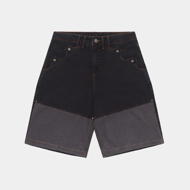 BERMUDA JEANS BARRA BICOLOR