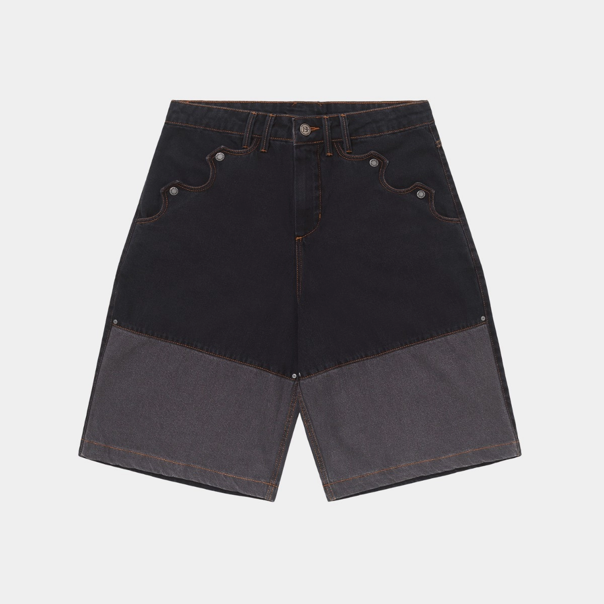 BERMUDA JEANS BARRA BICOLOR