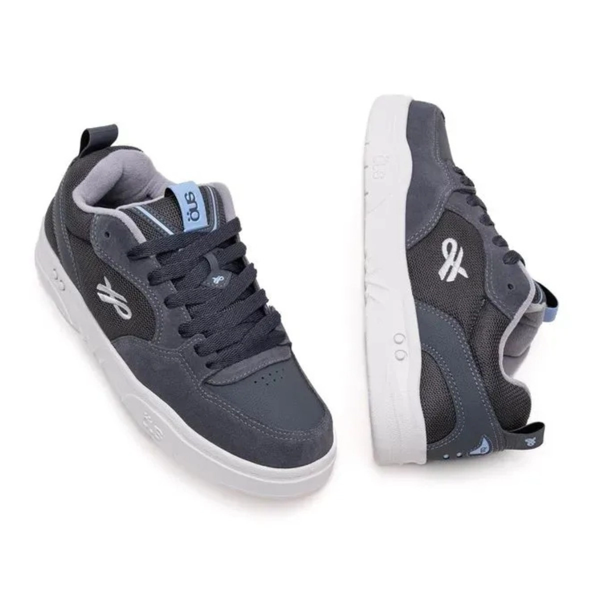 TENIS ÖUS FLUENTE CINZA AZUL INOX ESSENCIAL