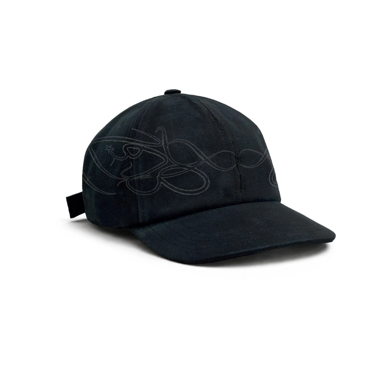BONE SIX PANEL "ASSINATURA" PRETO HIGH a/c BARRA