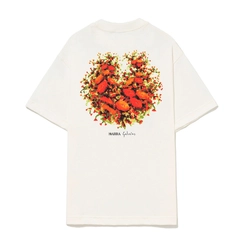 CAMISETA BARRA OCTOGONOS FLORIDOS OFF WHITE